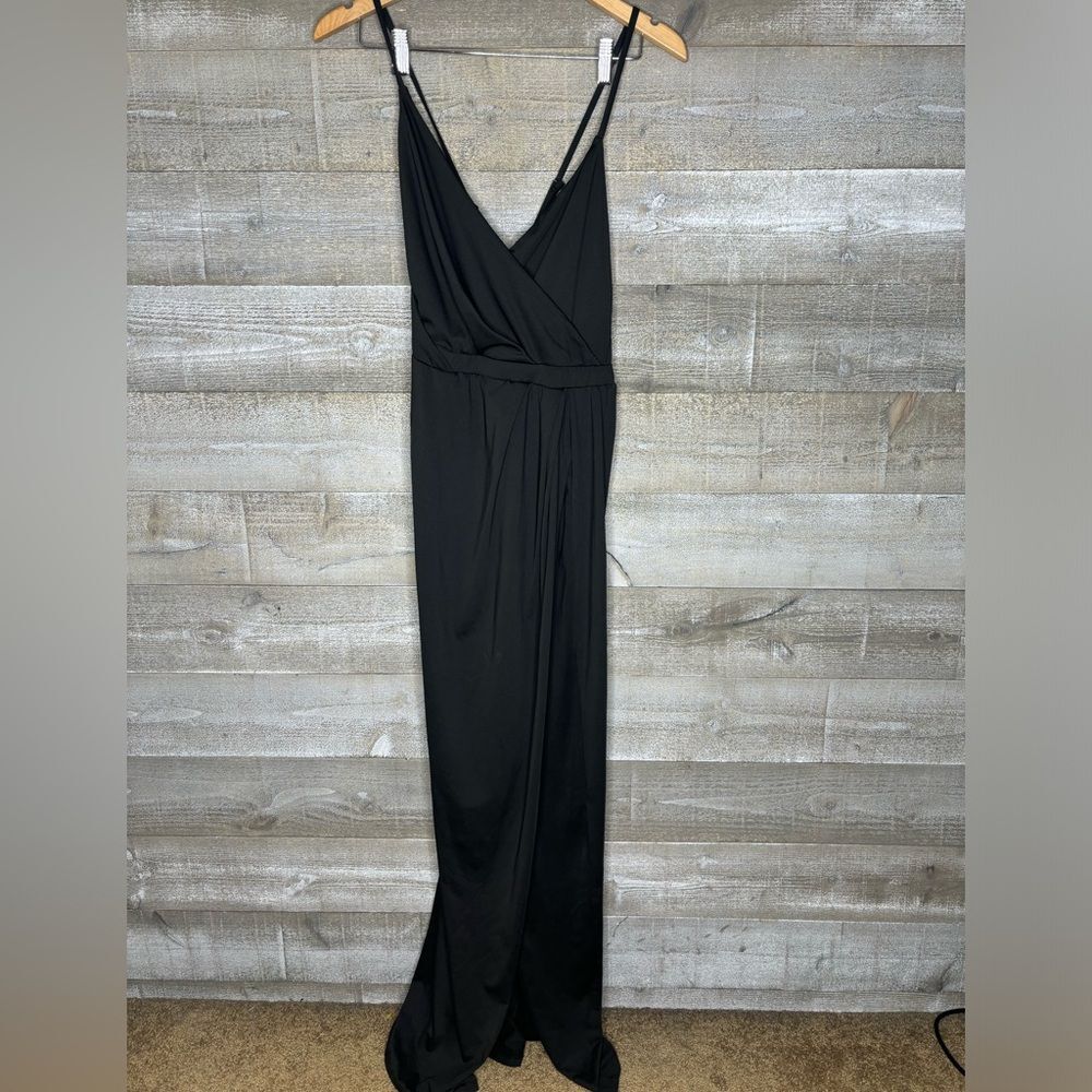 Fashion Nova NWT medium black maxi dress spaghetti strap